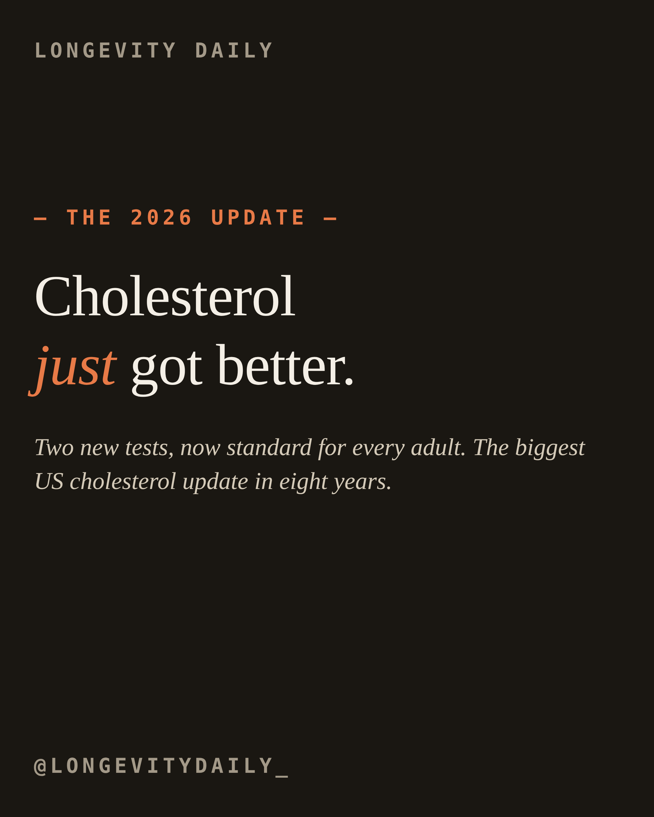 2026 ACC/AHA Dyslipidemia Guideline. Lp(a) is now Class I. ApoB recommended to refine risk.