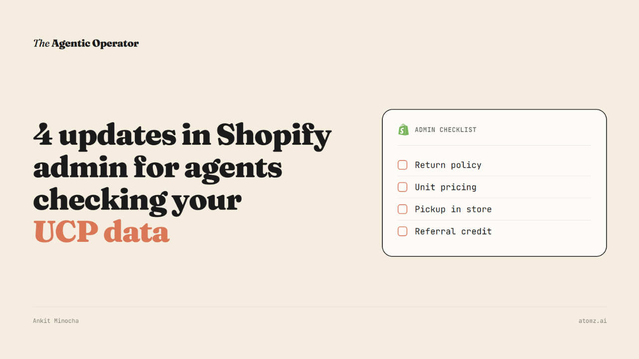 4 updates in Shopify admin for agents checking your UCP data