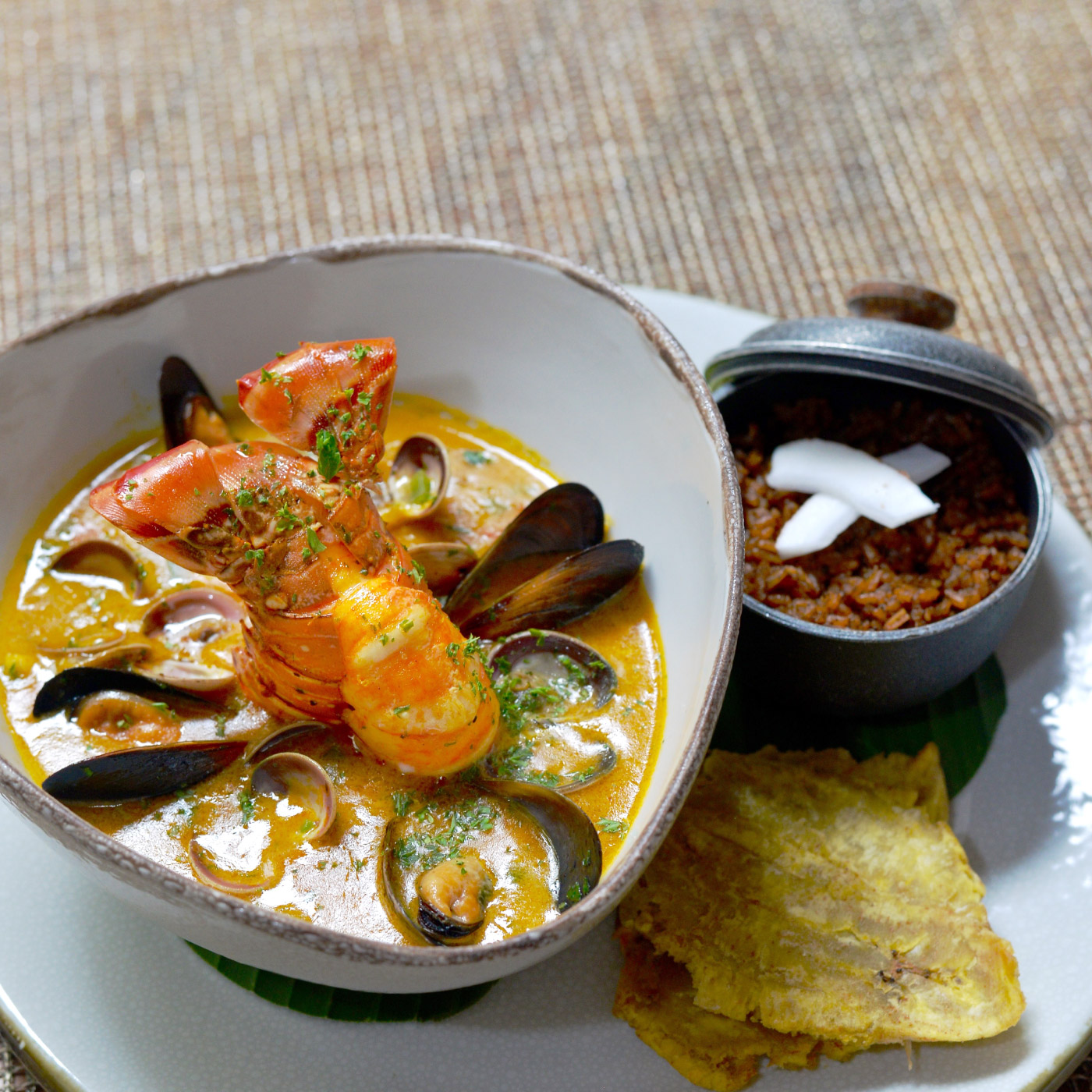 Seafood dish served at Casa San Agustín’s Alma restaurant