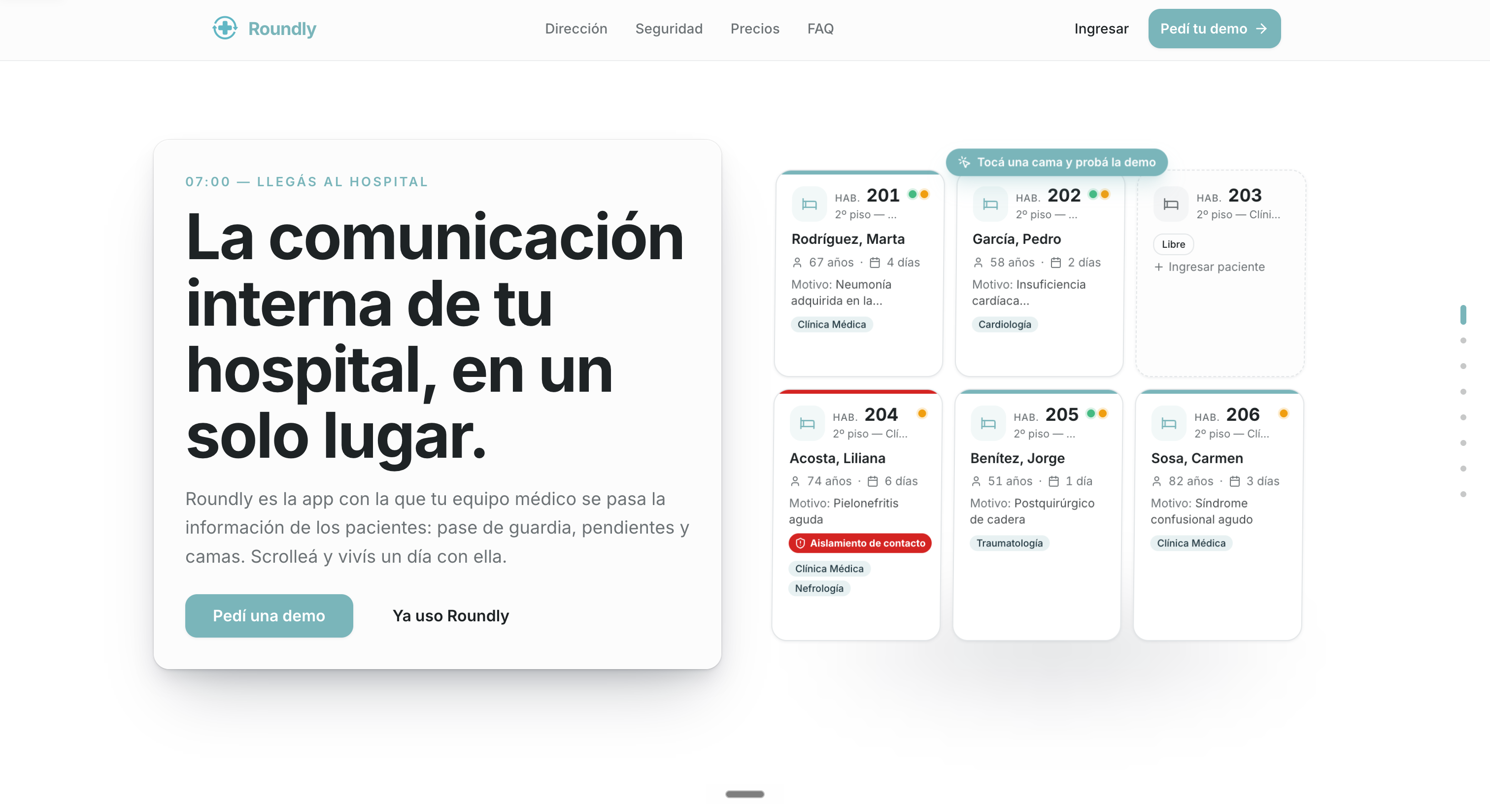 La landing nueva de Roundly