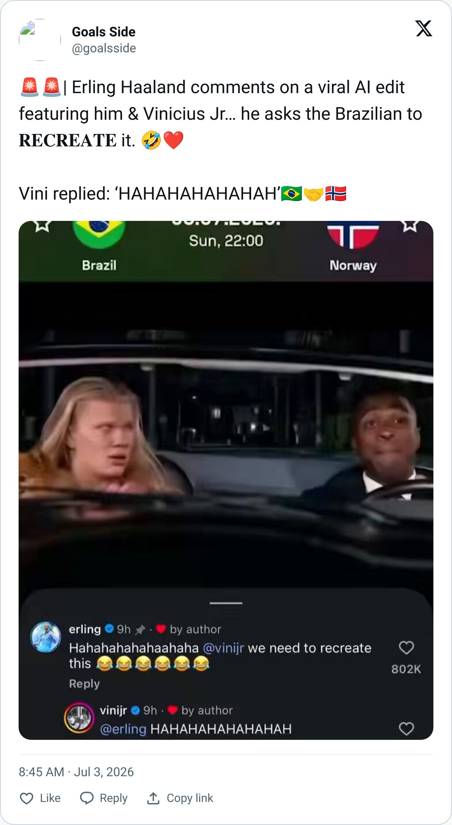 Tweet screenshot