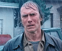 Clint Eastwood getting soaked