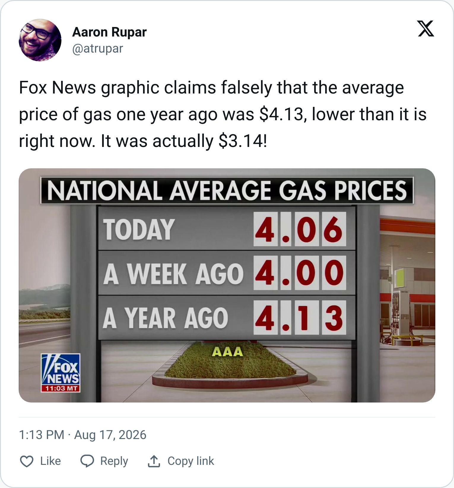 Tweet screenshot