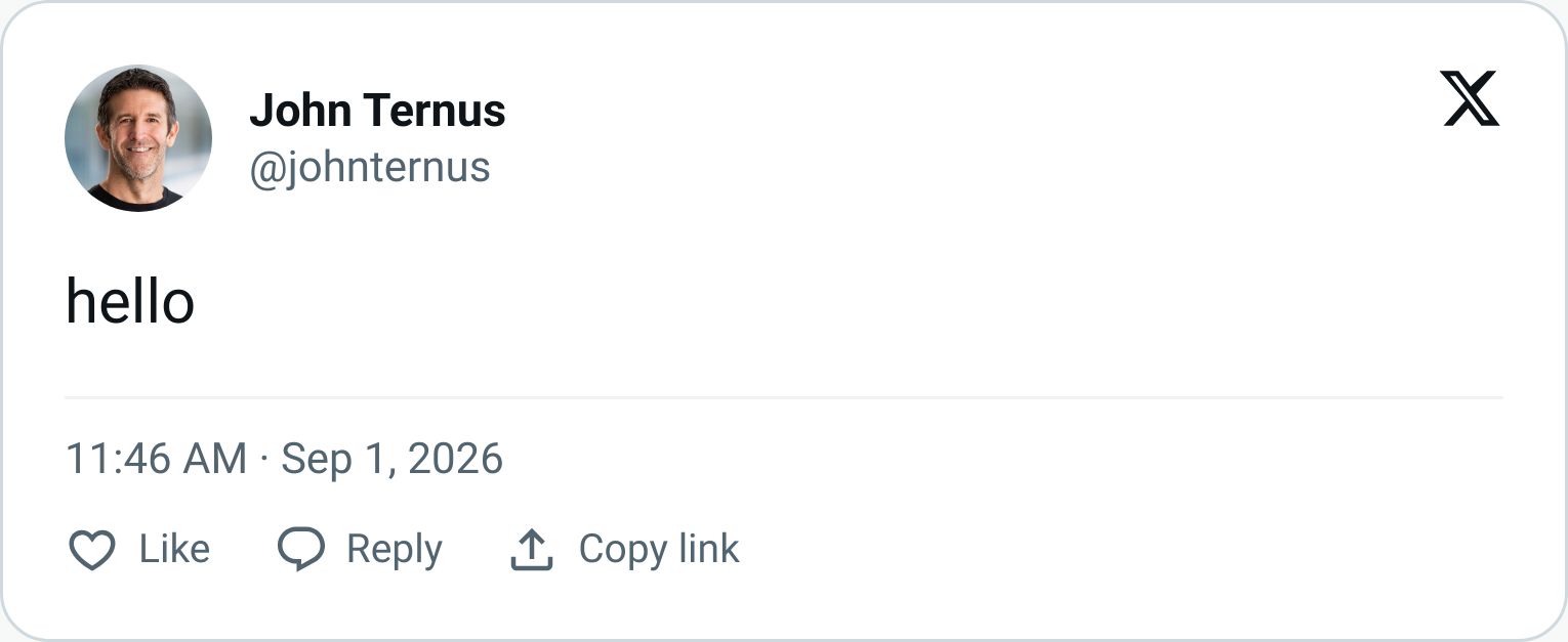 Tweet screenshot