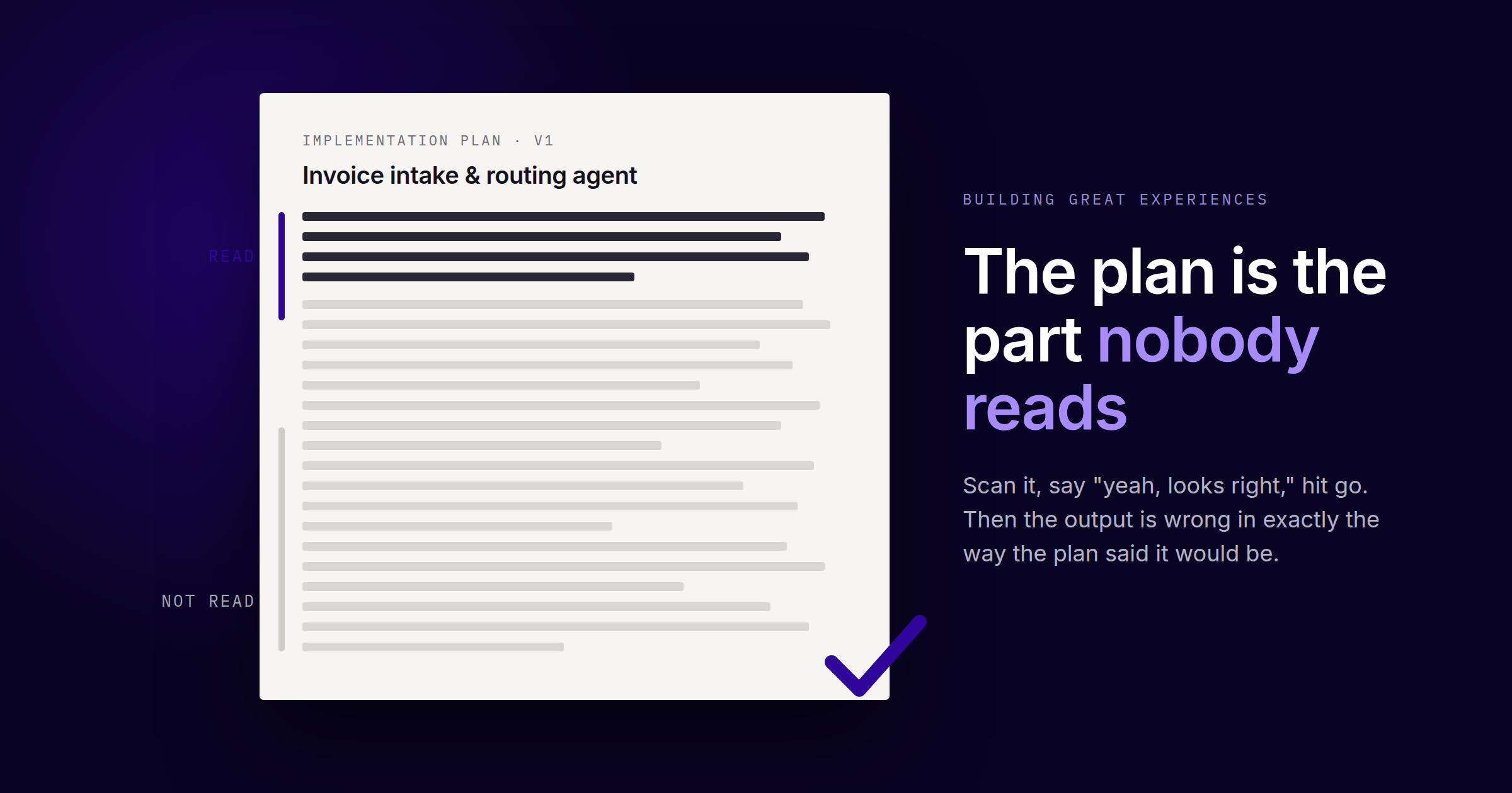 The plan is the part nobody reads