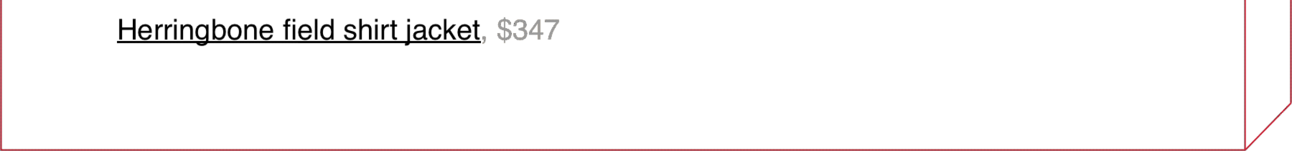 Herringbone field shirt jacket, $347