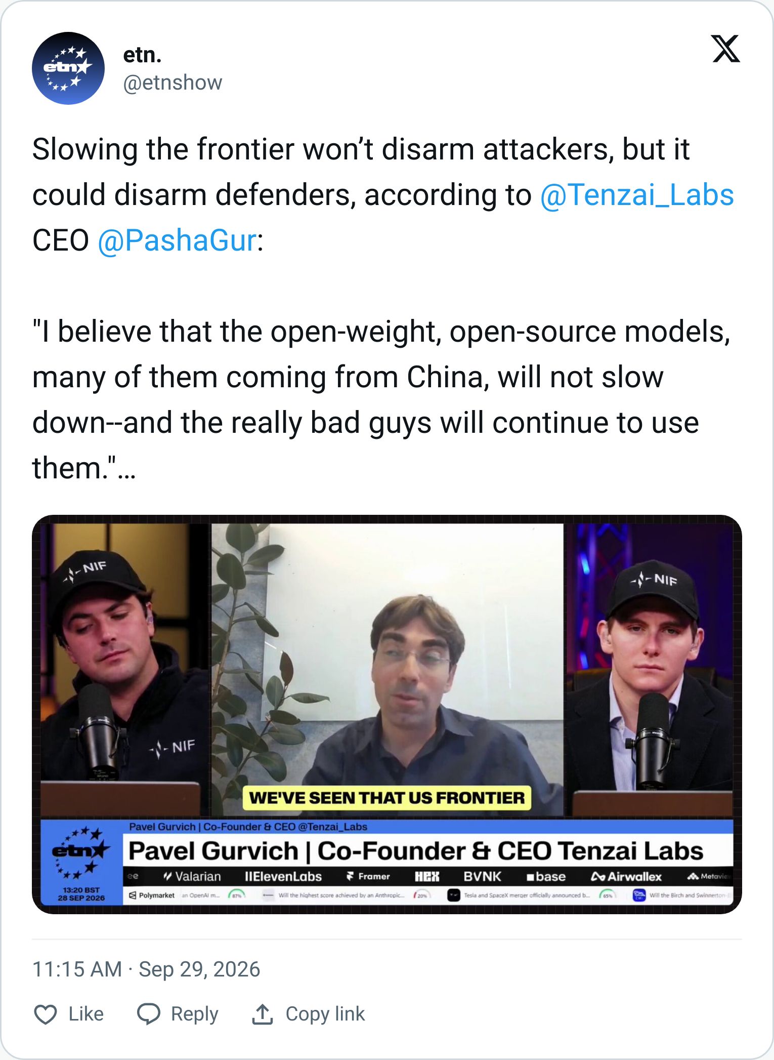 Tweet screenshot