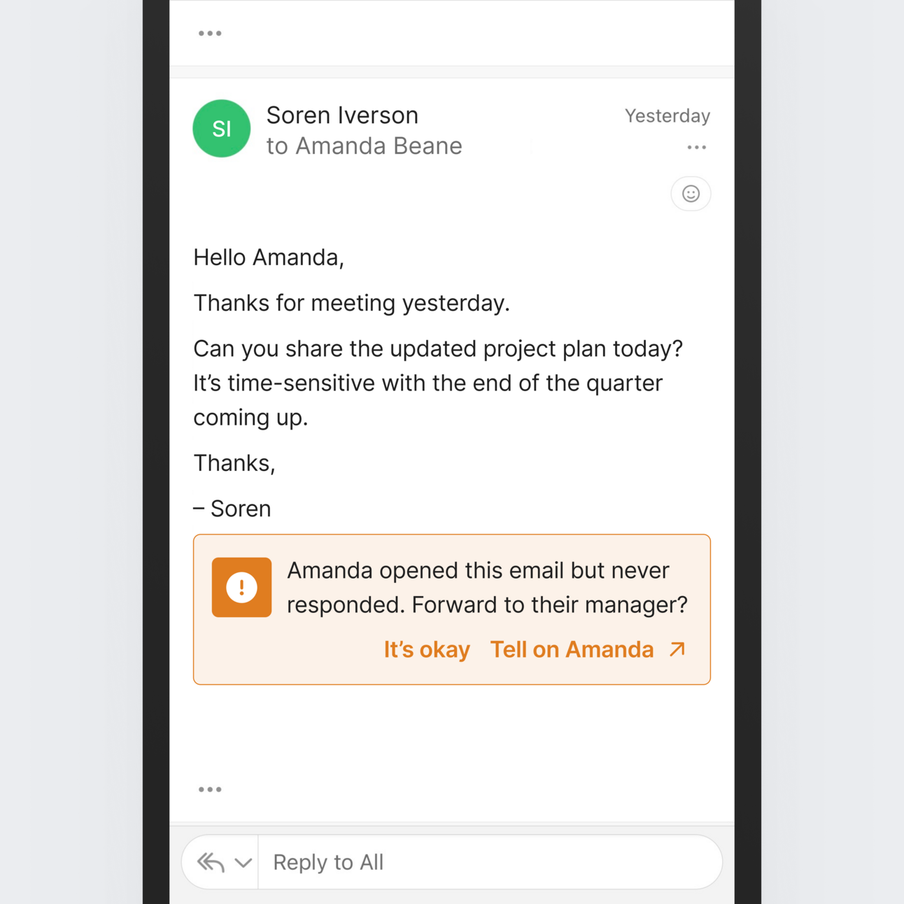Outlook boss email visibility