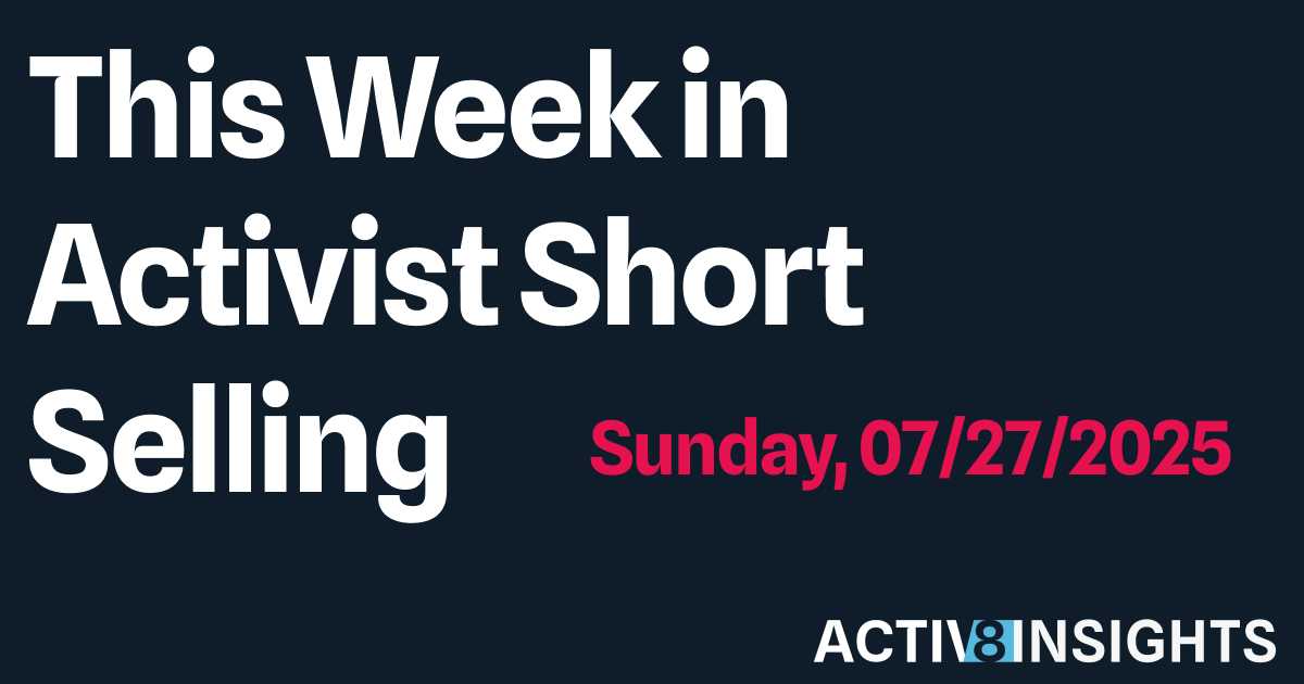 Weekly Wrap-Up: Sunday, 07/27/2025   