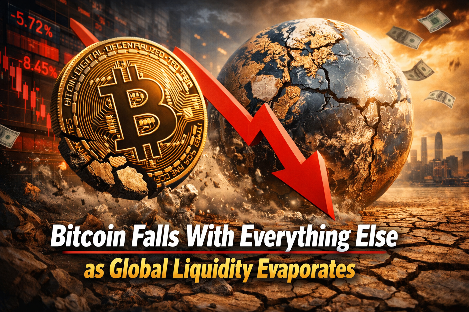 Bitcoin Falls With Everything Else as Global Liquidity Evaporates