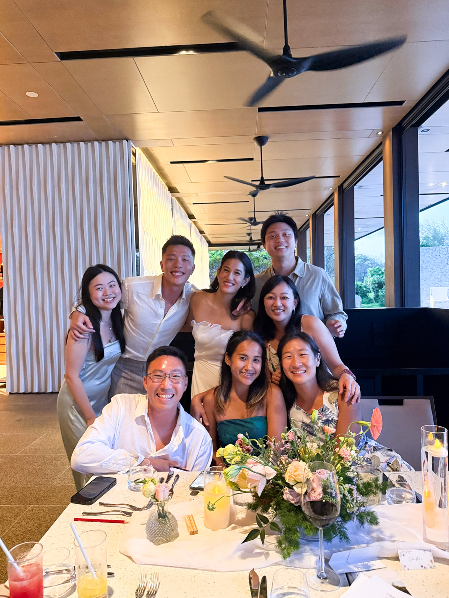 Richie chilling with family and friends (guess the other two must be slogging away).