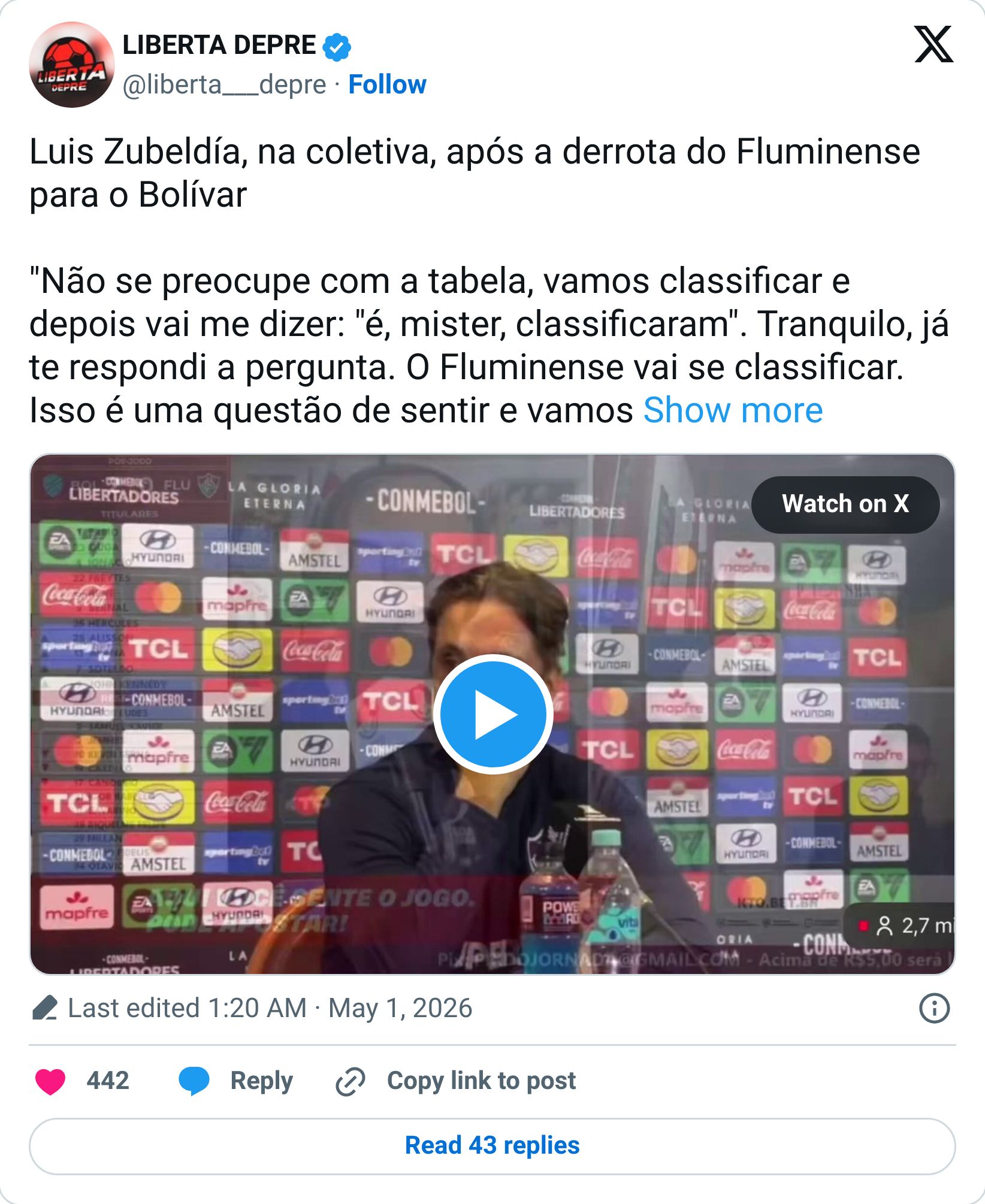 Tweet screenshot