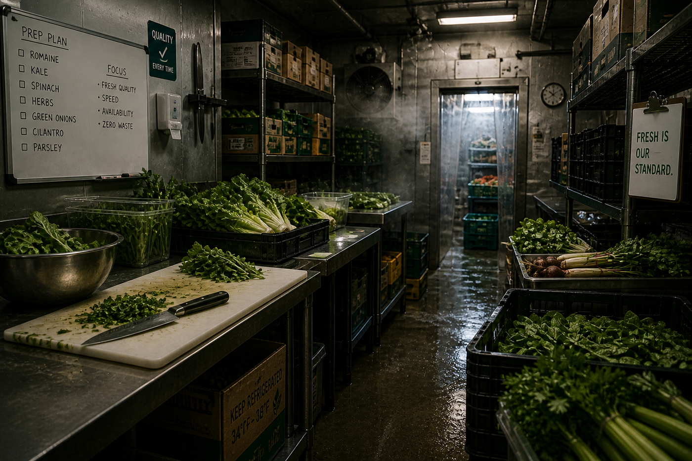 Quiet grocery operations scene