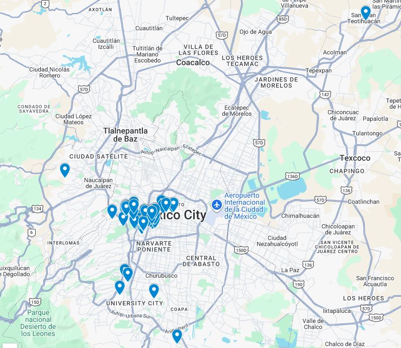 Map from The Mexico City Boutique Book
