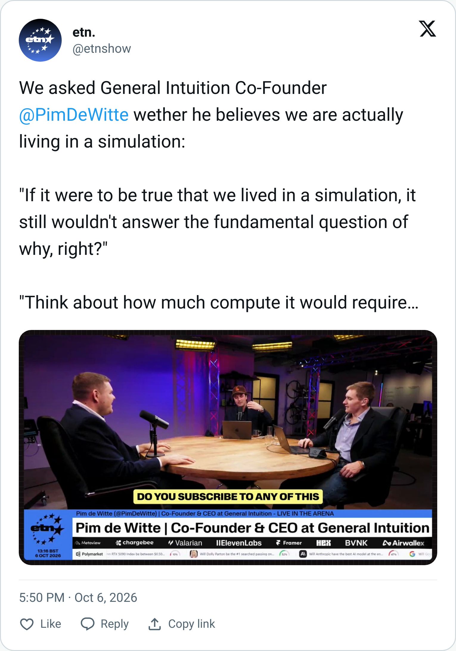Tweet screenshot