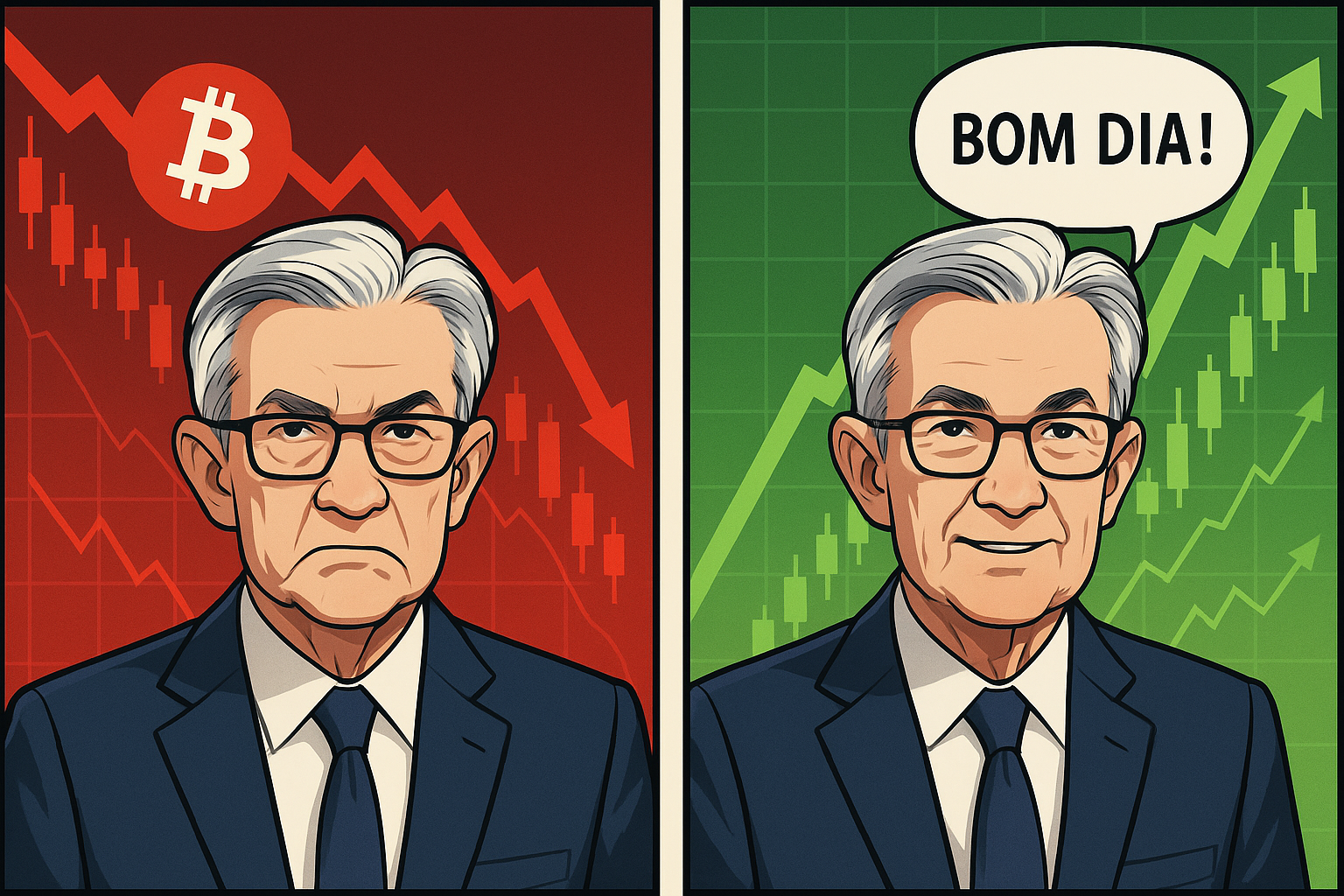 🔥  Como Powell Transformou o Pânico em Euforia Cripto