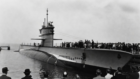 USS Nautilus nuclear submarine launching in 1954