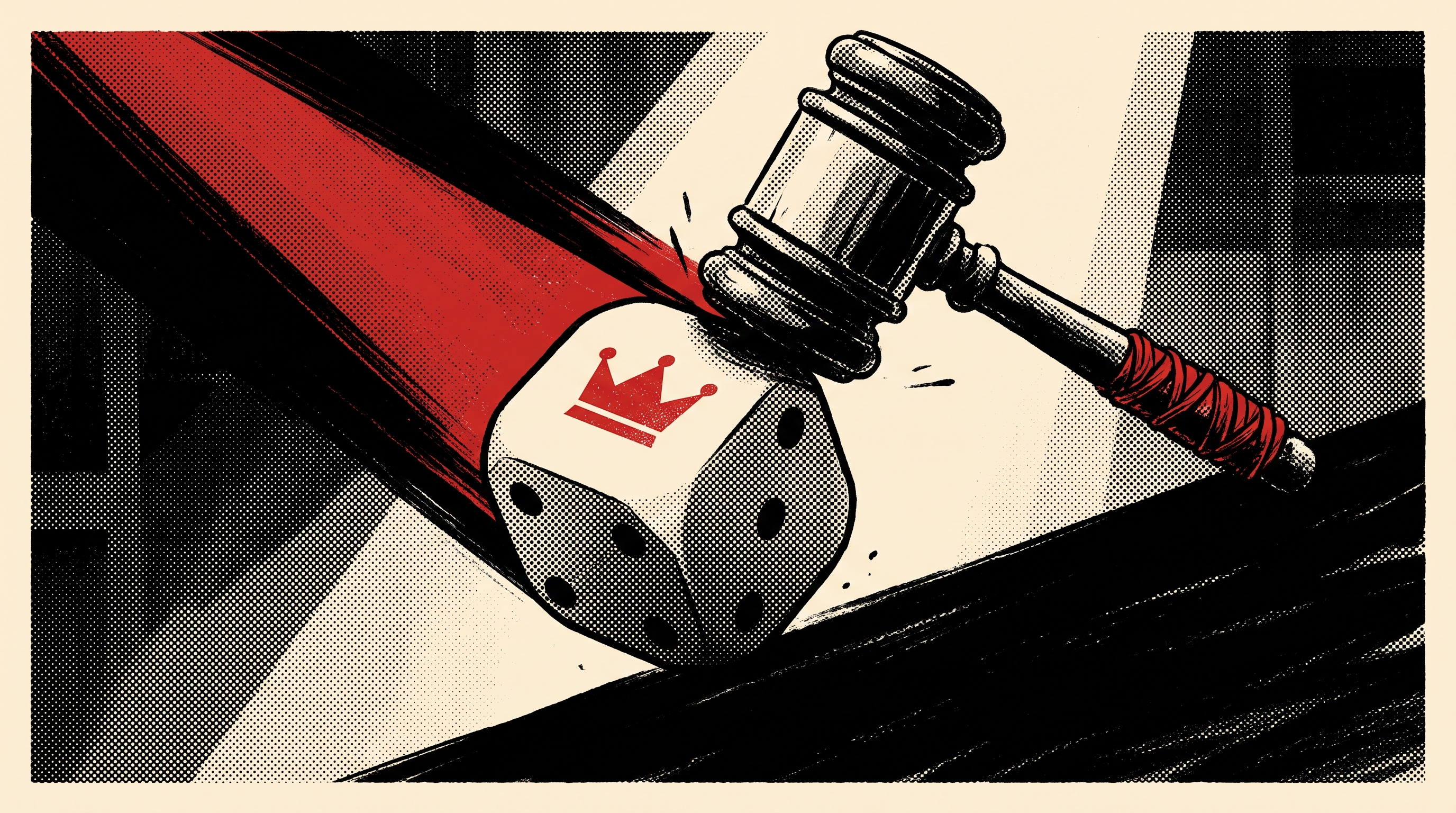 Poster illustration for the issue: Trump Built a Four-Hour Trial for a Fed Governor. He Picked the Jury.