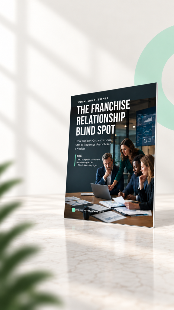 Cover of The Franchise Relationship Blind Spot, an Executive Guide from WorkHero and Franchise Brief.
