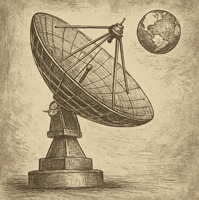 Early satellite dish illustration