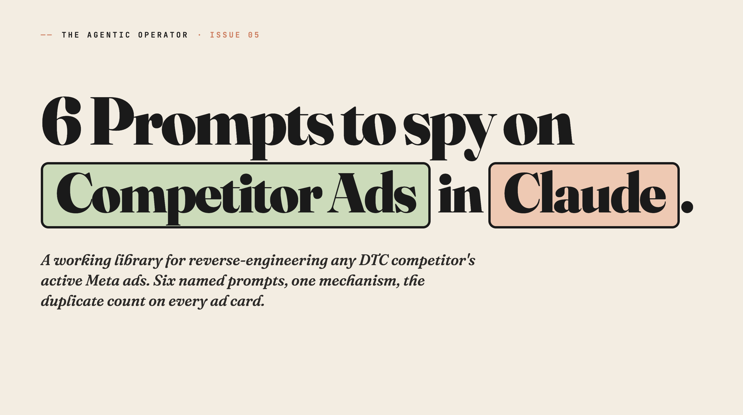 6 prompts to spy on competitor ads (Claude + Meta)