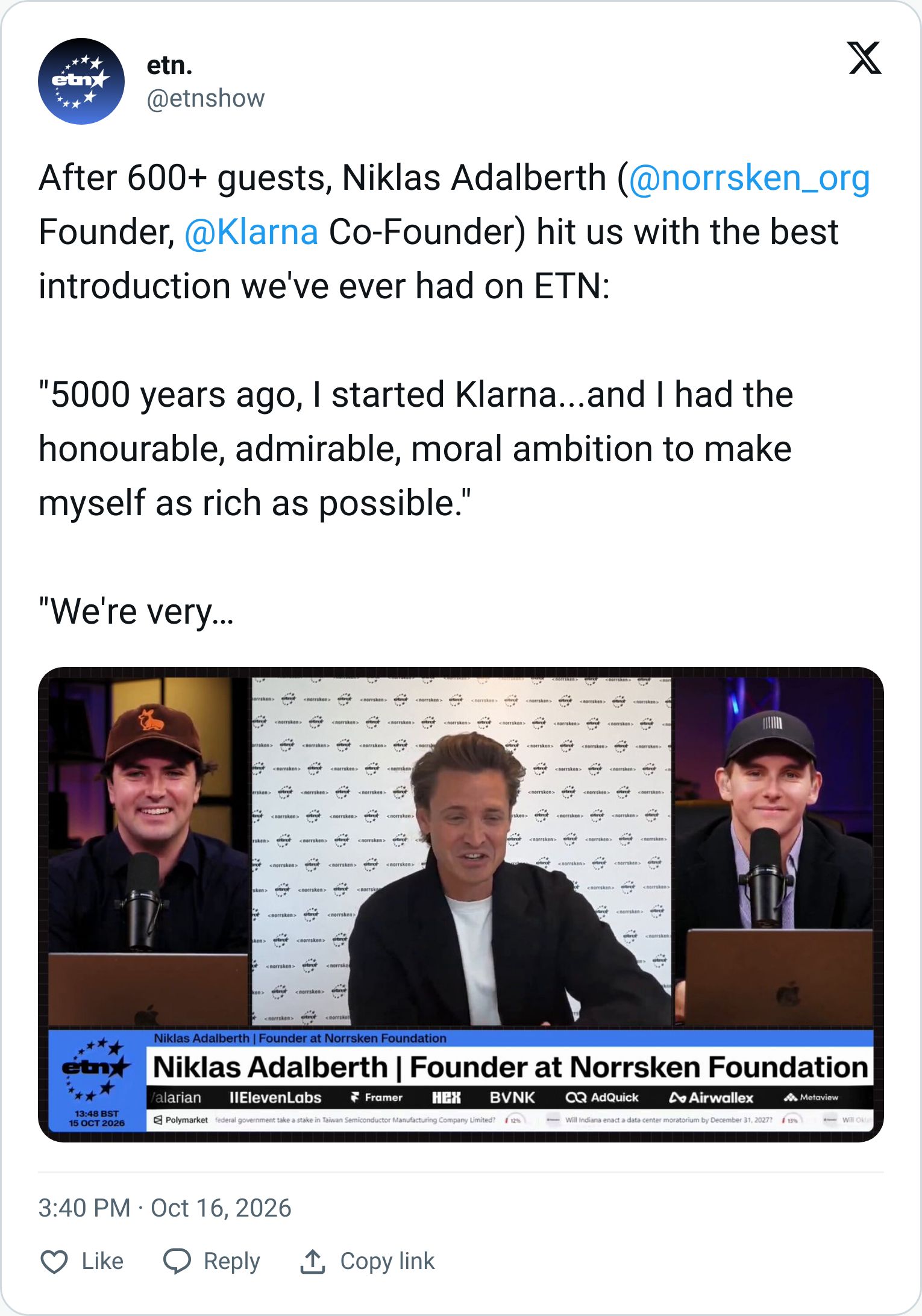 Tweet screenshot