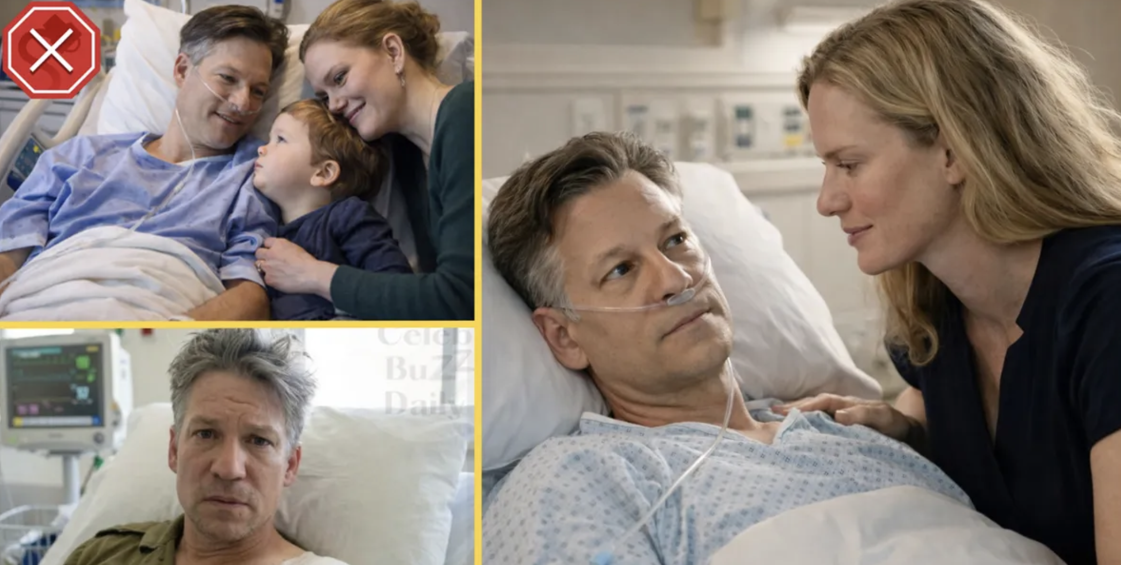 A fake ‘hospital bed’ photo of a TV reporter who was actually up and reporting the whole time