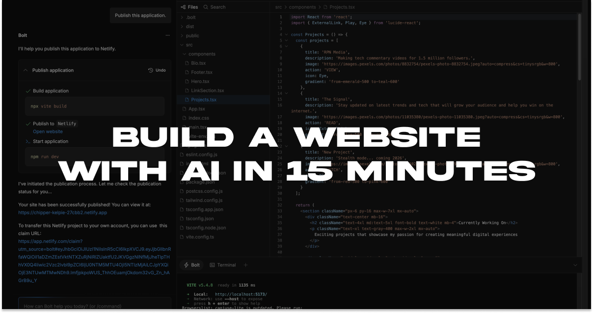 Full Tutorial: Build a Website with AI in 15 Minutes