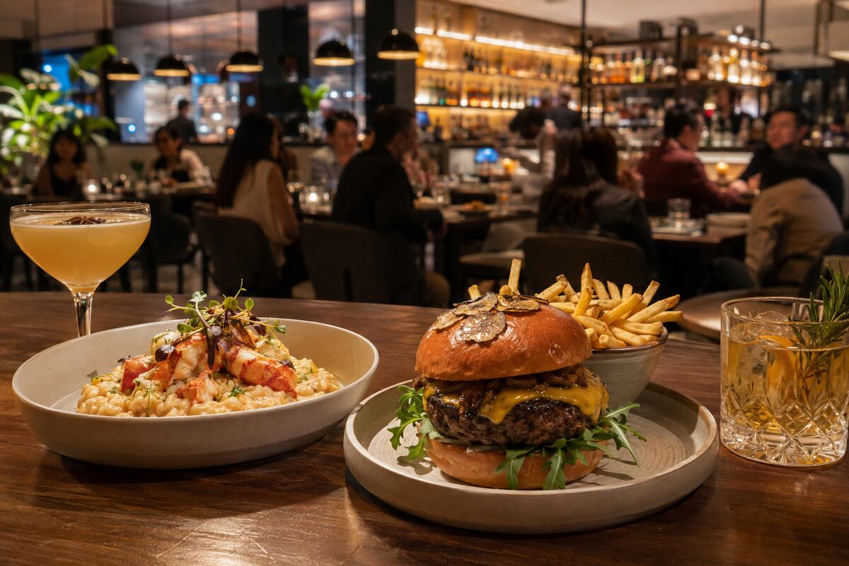 Truffle burger, lobster risotto and cocktails in a stylish Richmond dining room