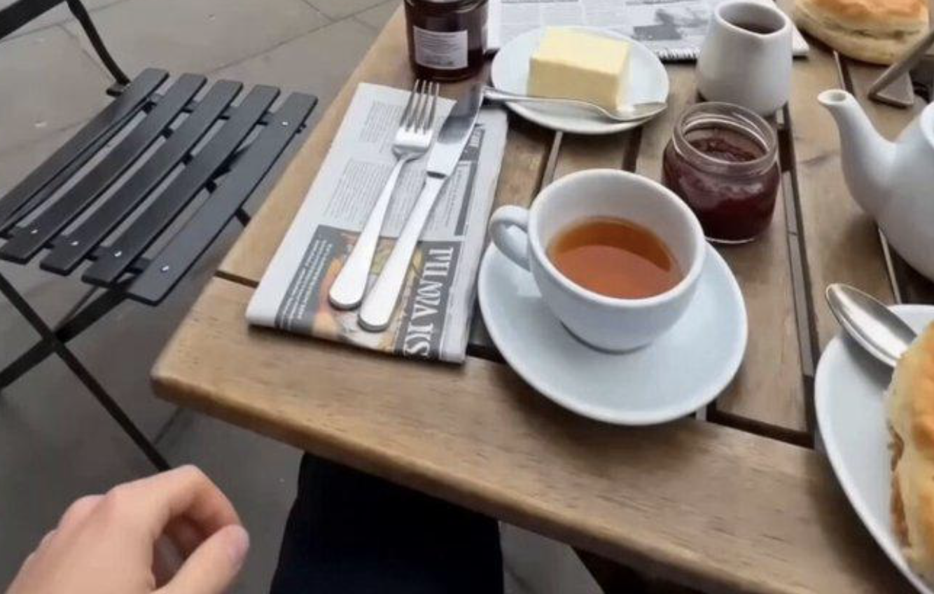 A peaceful London breakfast interrupted by three men who don't exist, a knife that vanishes mid-swing, and not one broken plate