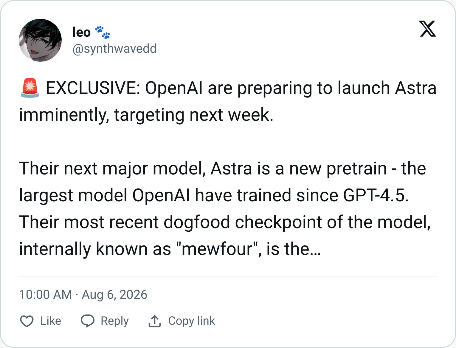 Tweet screenshot