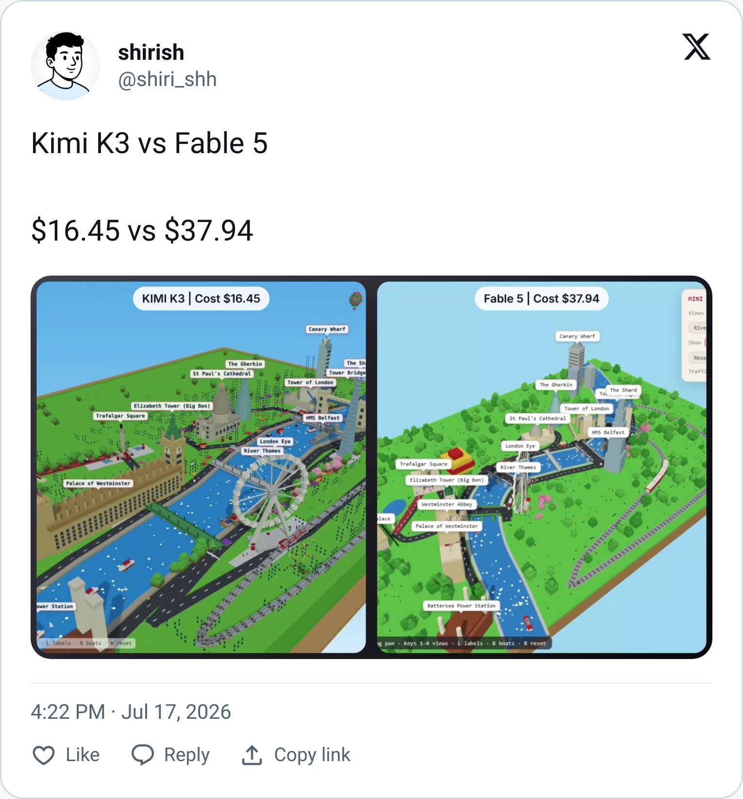Tweet about Kimi K3 benchmark results