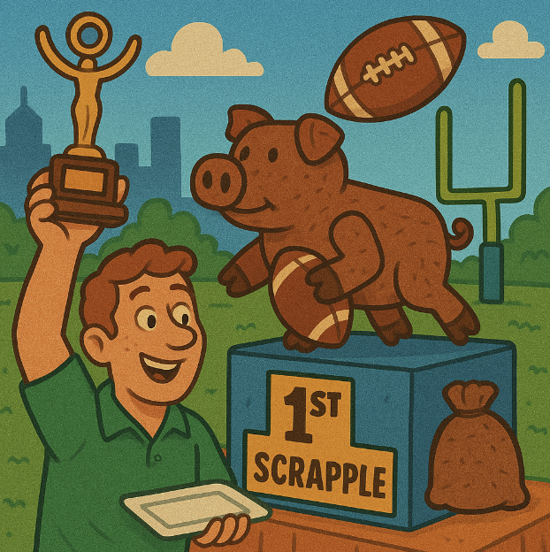 Scrapple sculpture contest winner prevailed in Eagles country by putting the pig into pigskin