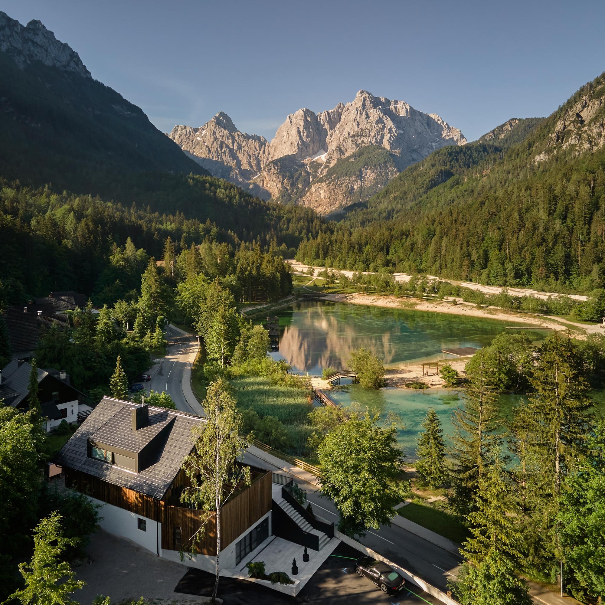 Lake Jasna and the Julian Alps near Milka