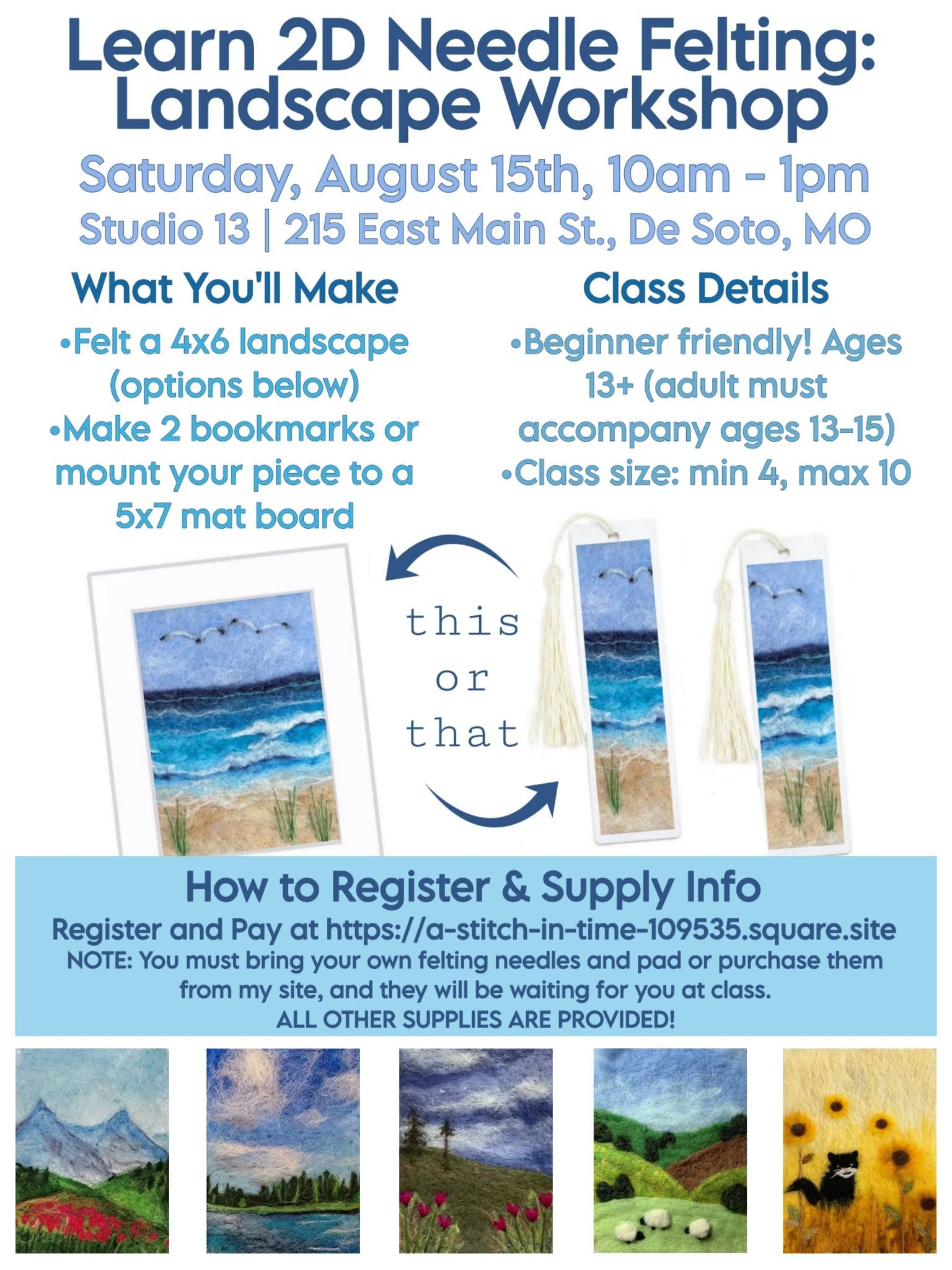 Needle Felting Workshop August 15