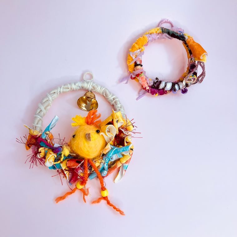 A Cozy Welcome: Upcycled Fabric Wreaths