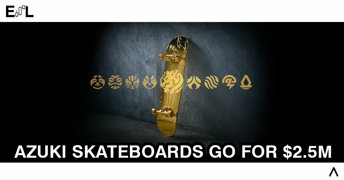 Azuki gold plated skateboards sell for 2.5 Million