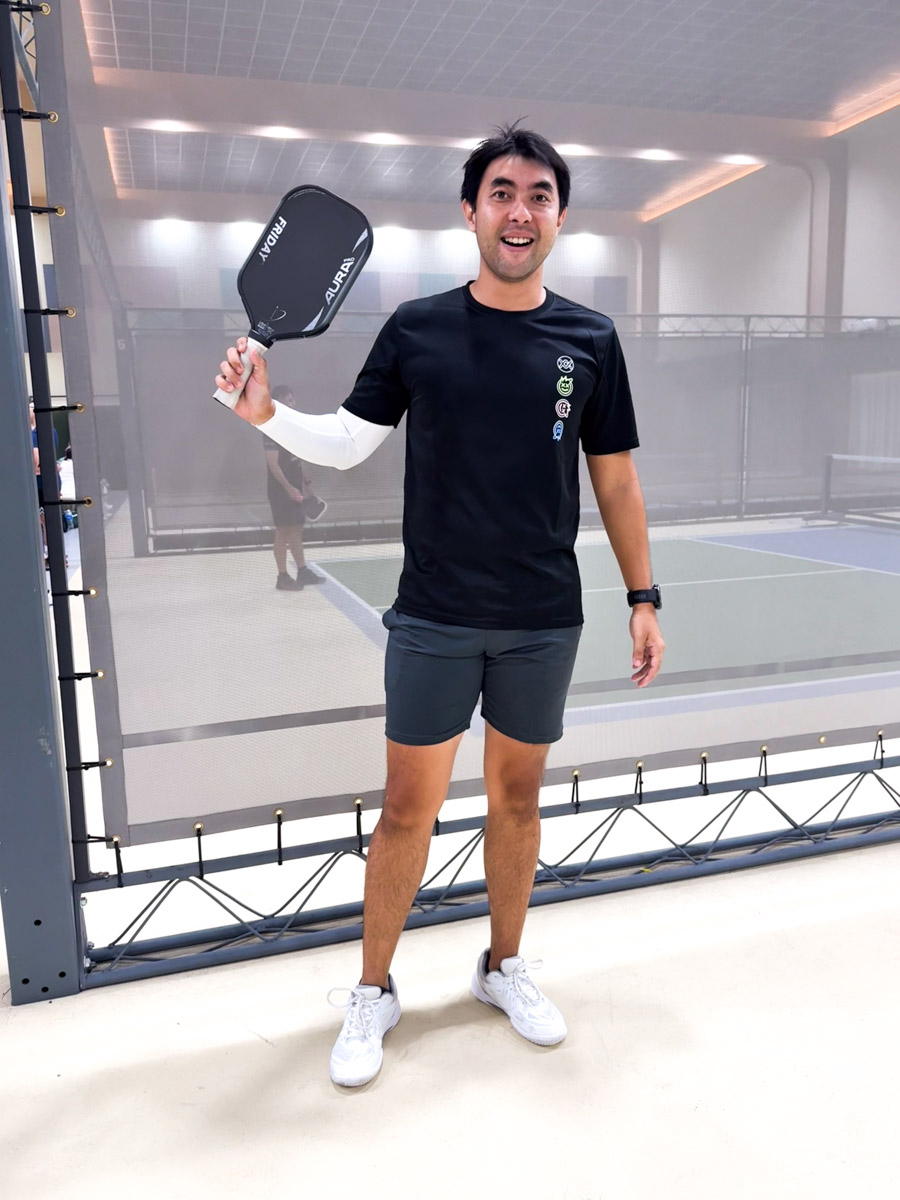 Dennis, a frightfully nice fella with a frightening serve, we tell ya. 