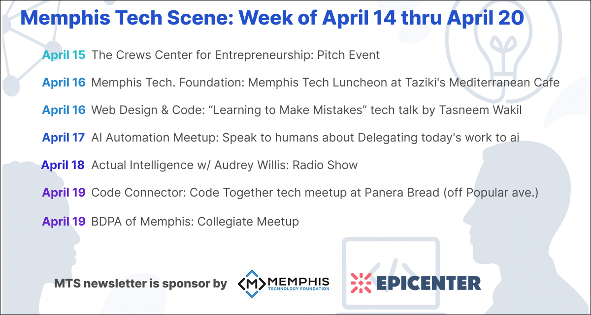 Weekly Tech Events: April 14 thru April 20