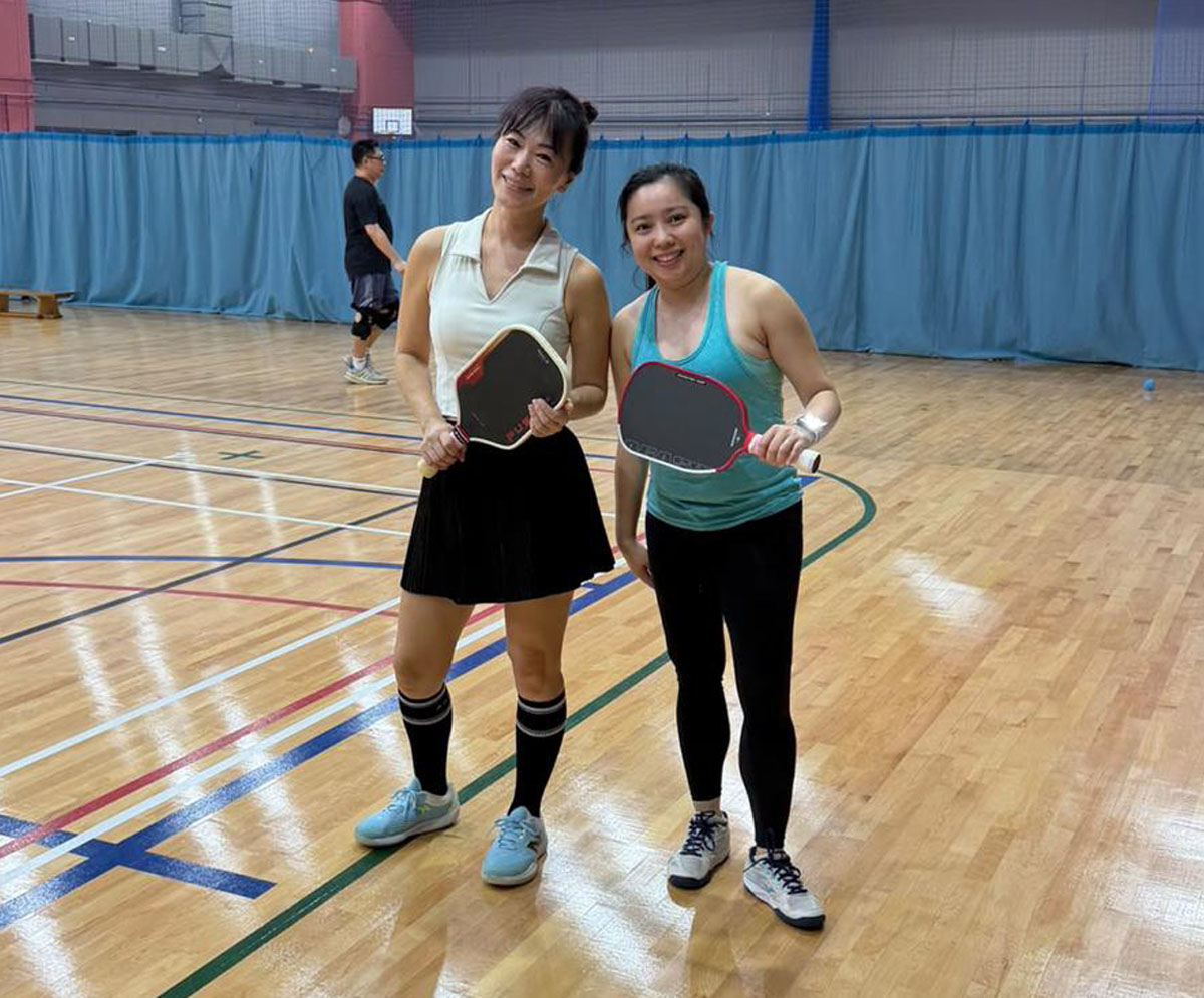 Evelyn will be leading a Sadia team at the charity competition. Here she is with JJ (Jia Juan).