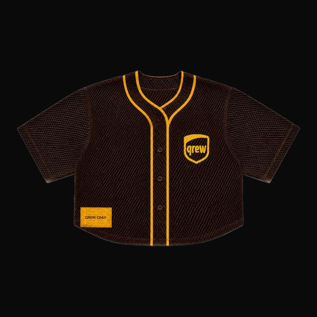 Cropped fit jersey, brown