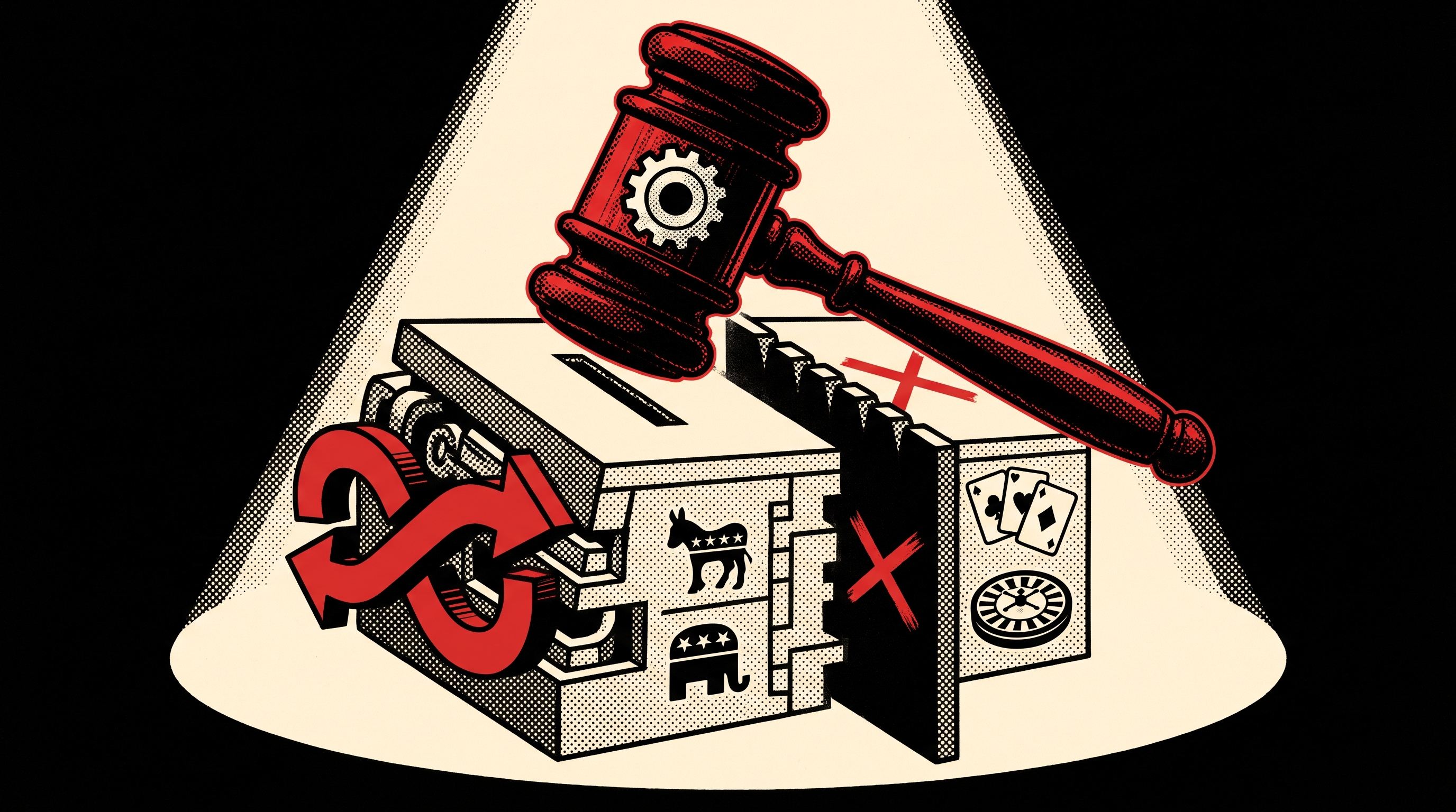 Poster illustration for the issue: Washington Wants to Call Your Election Bet a Swap