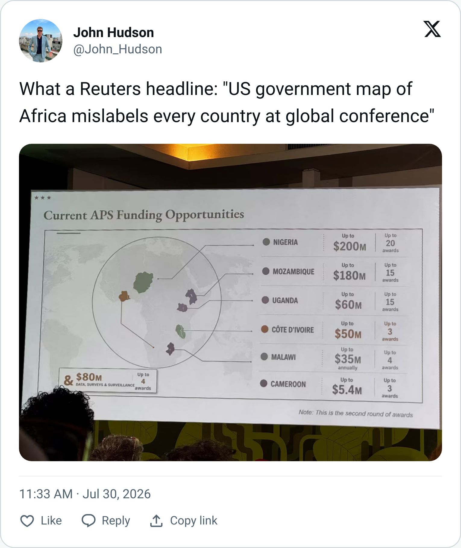 Tweet screenshot
