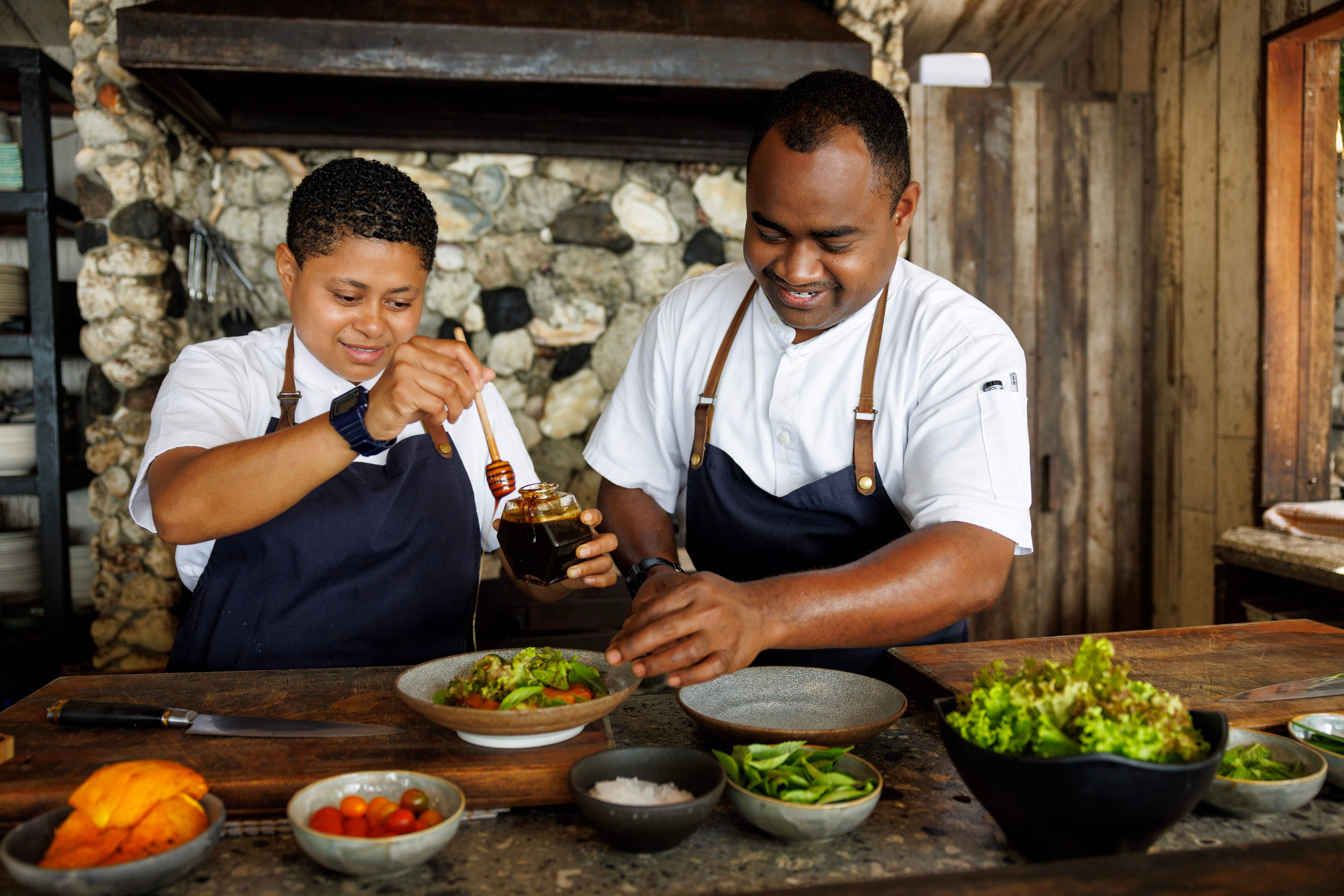 Kokomo chefs preparing fresh ingredients in the kitchen