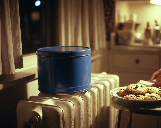 Patty’s Cookie Tin on the Radiator, 1975