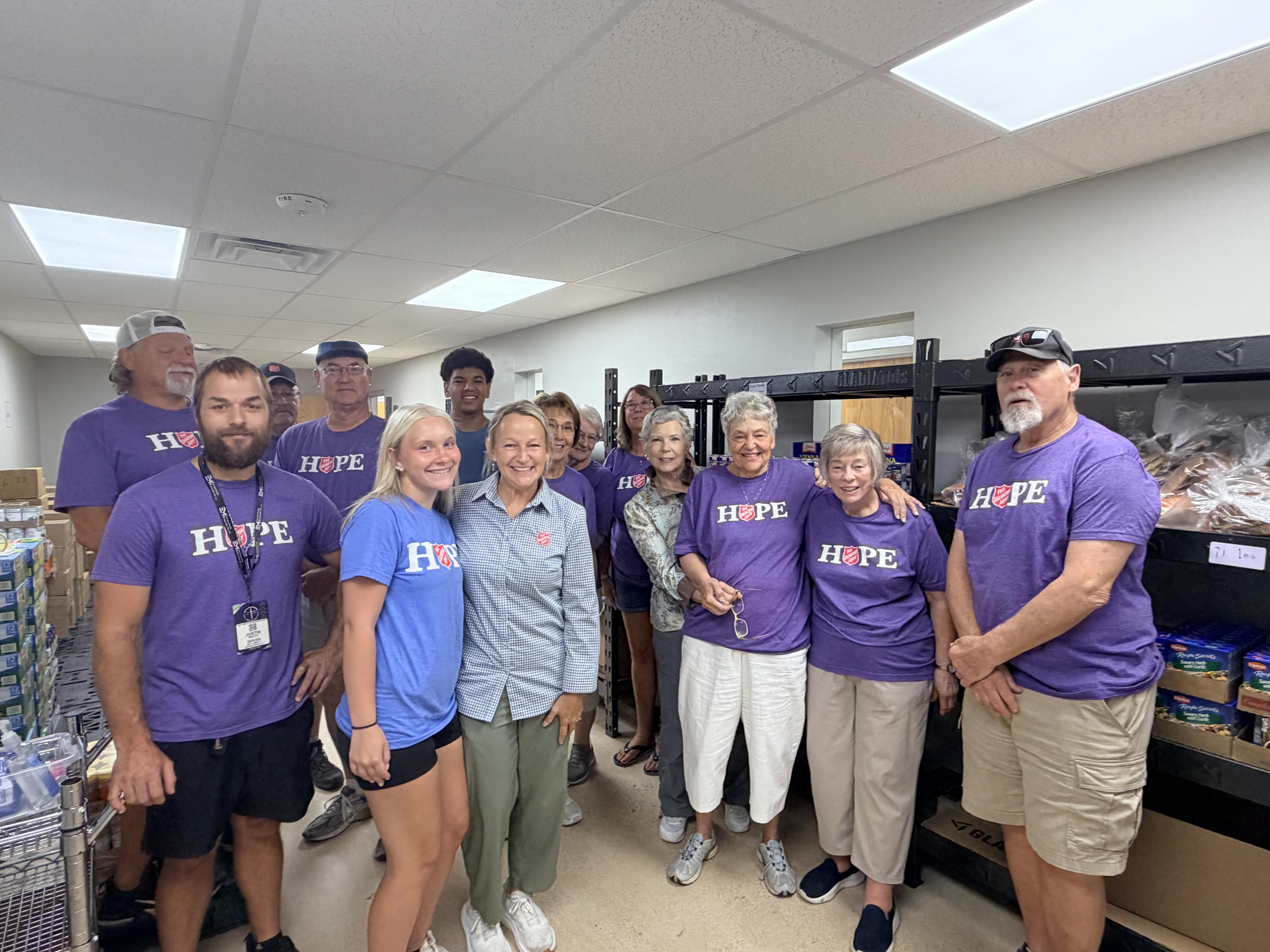Staff in the pantry with Danette Davidson