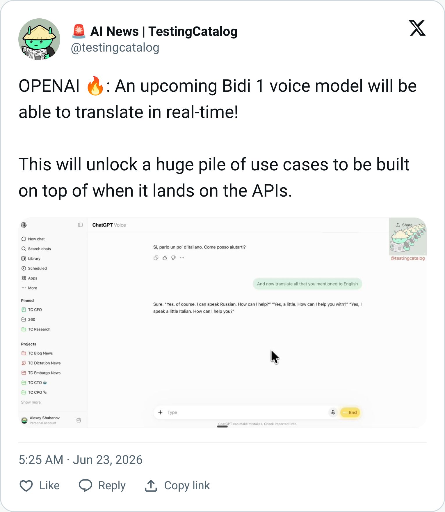 Tweet screenshot