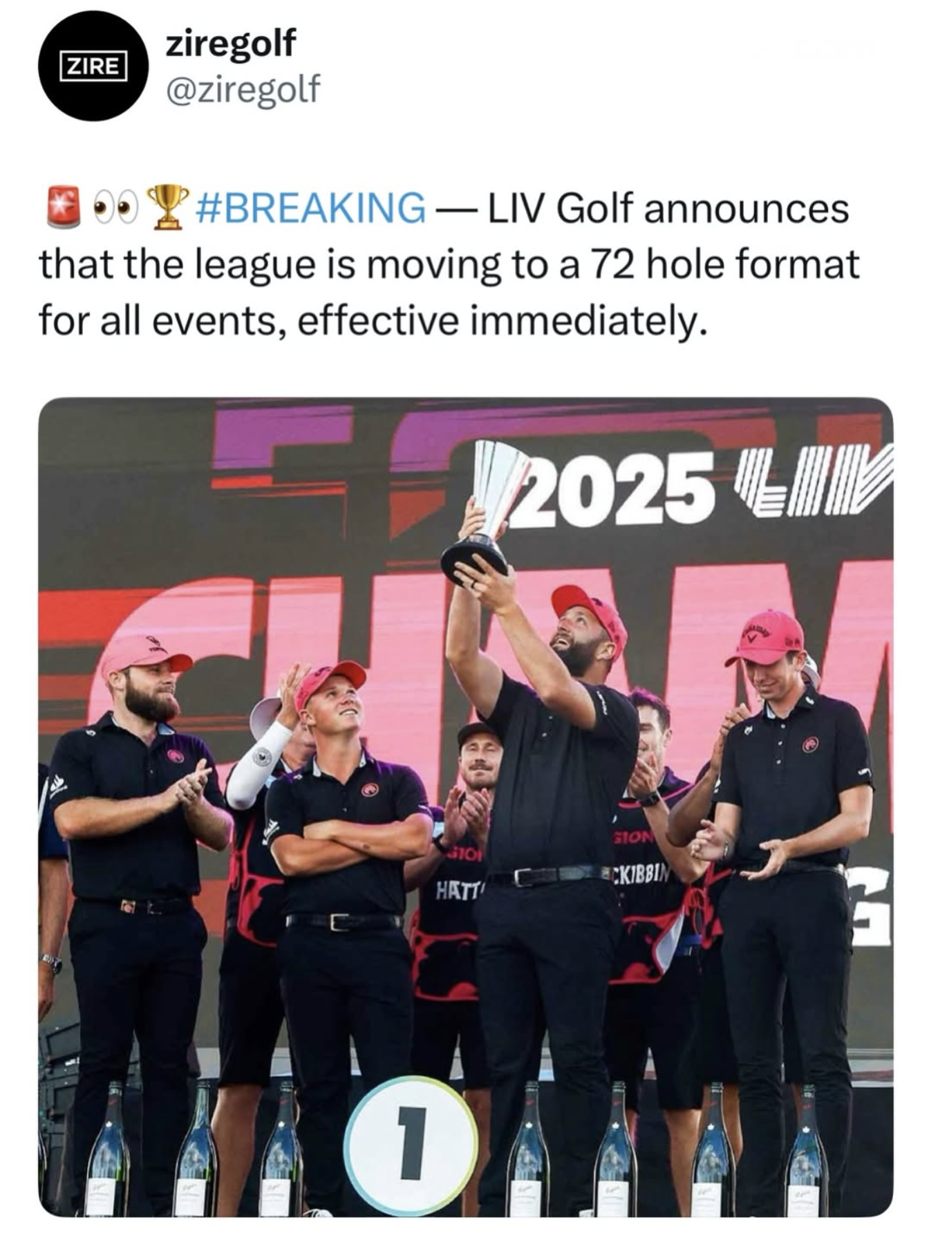 LIV Golf moves to 72-hole format