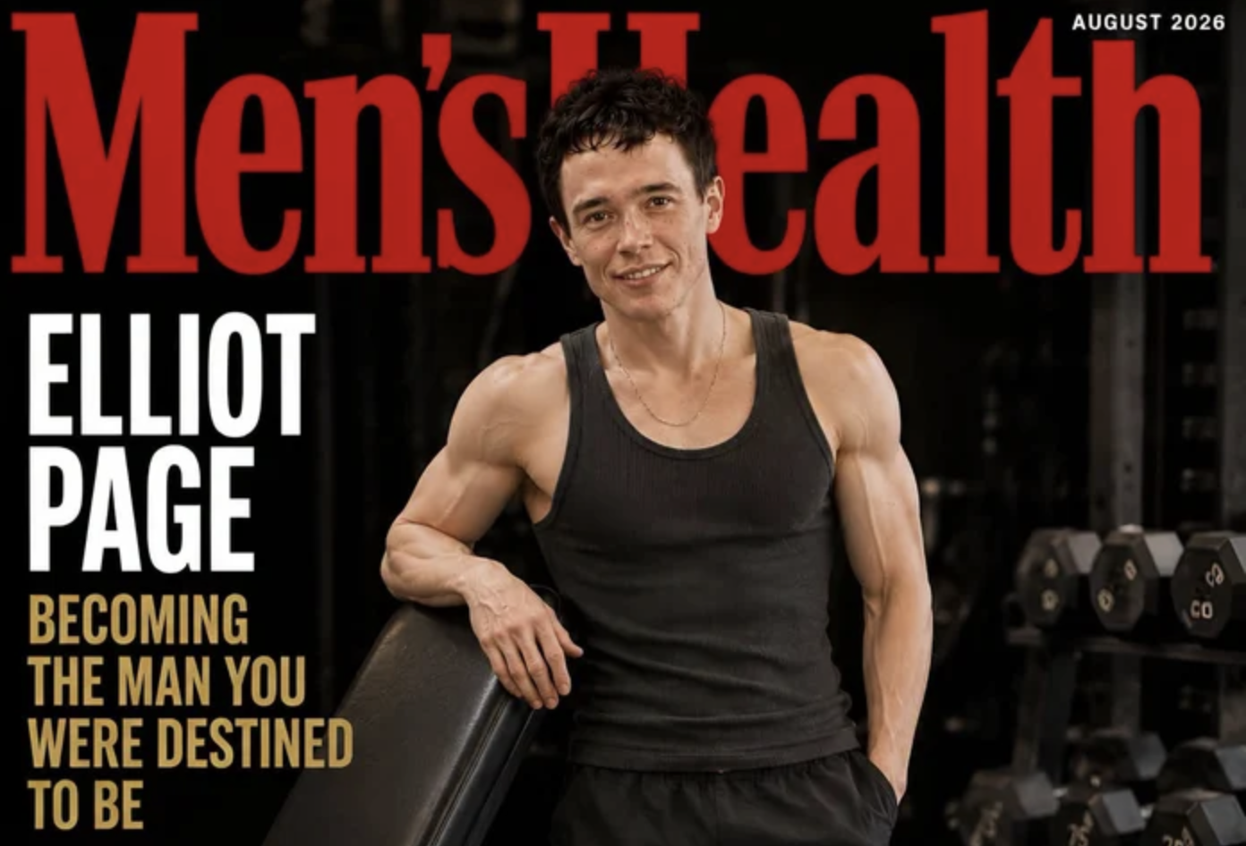 Elliot Page photoshopped onto a magazine cover that was never printed