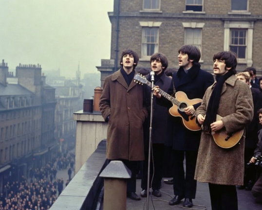 The Beatles’ Rooftop Concert Stops London, 1969